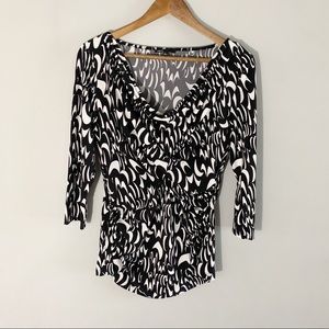 Chaus Large Black and White Blouse Women